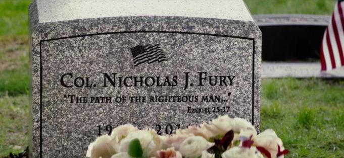 La tomba di Nick Fury in Captain America: The Winter Soldier